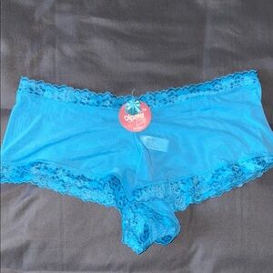 Women's Vibrant Blue Lace Panties